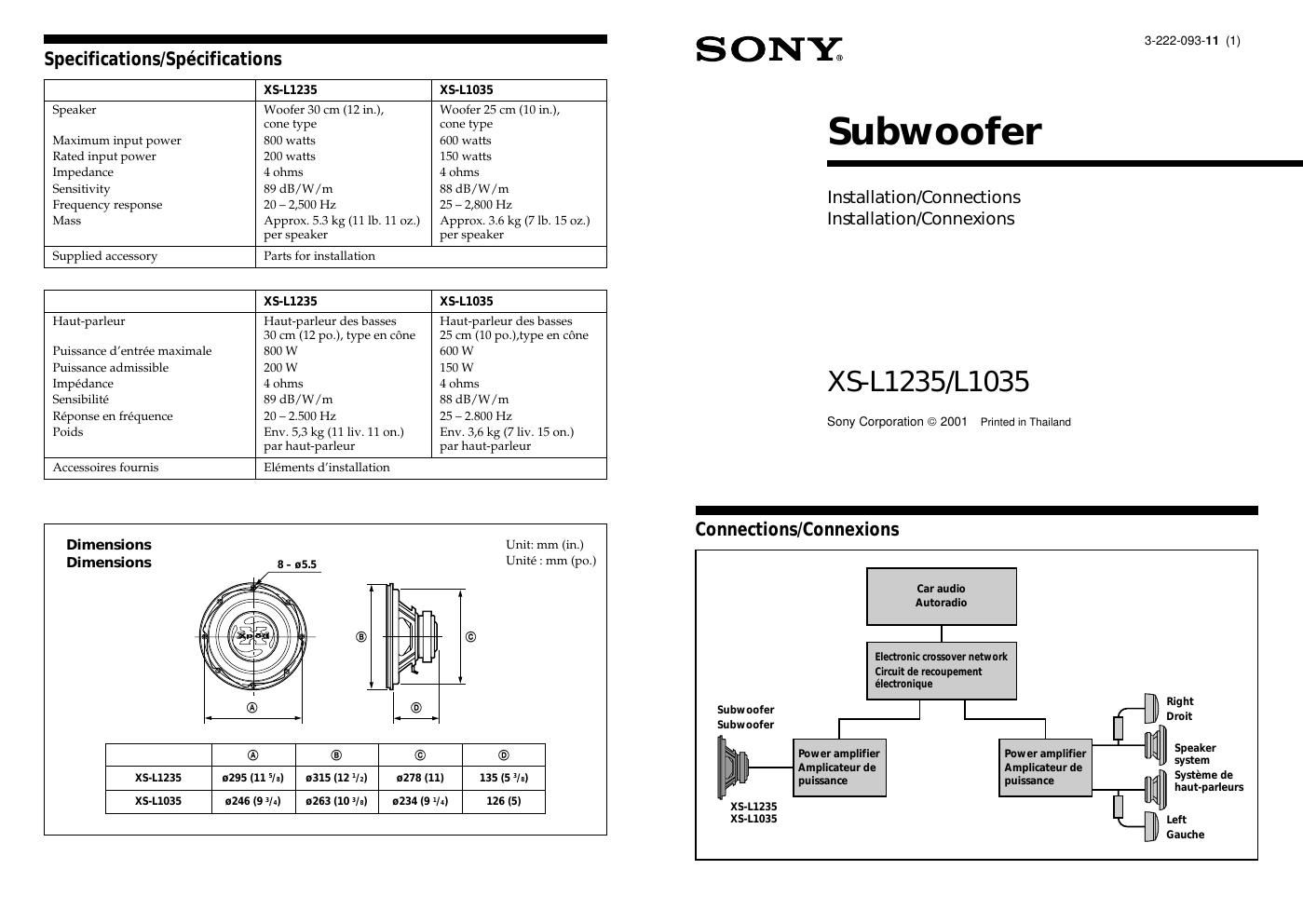 sony xs l 1235 owners manual