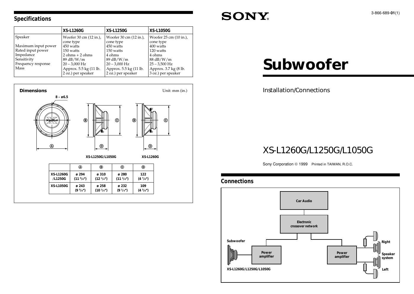 sony xs l 1260 g owners manual