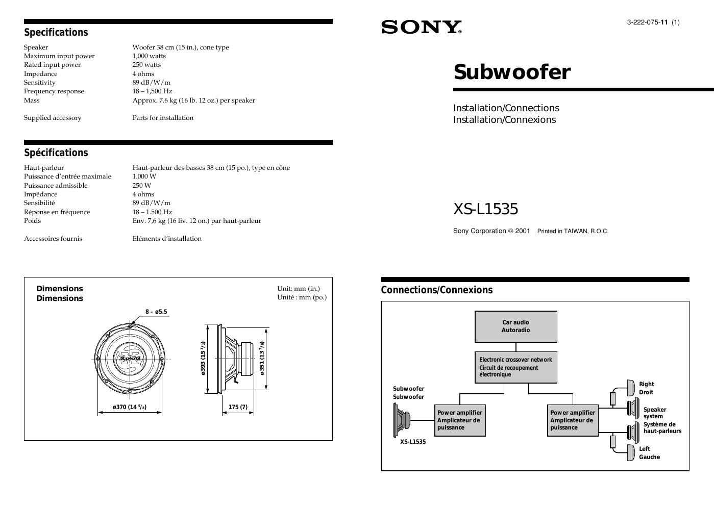 sony xs l 1535 owners manual