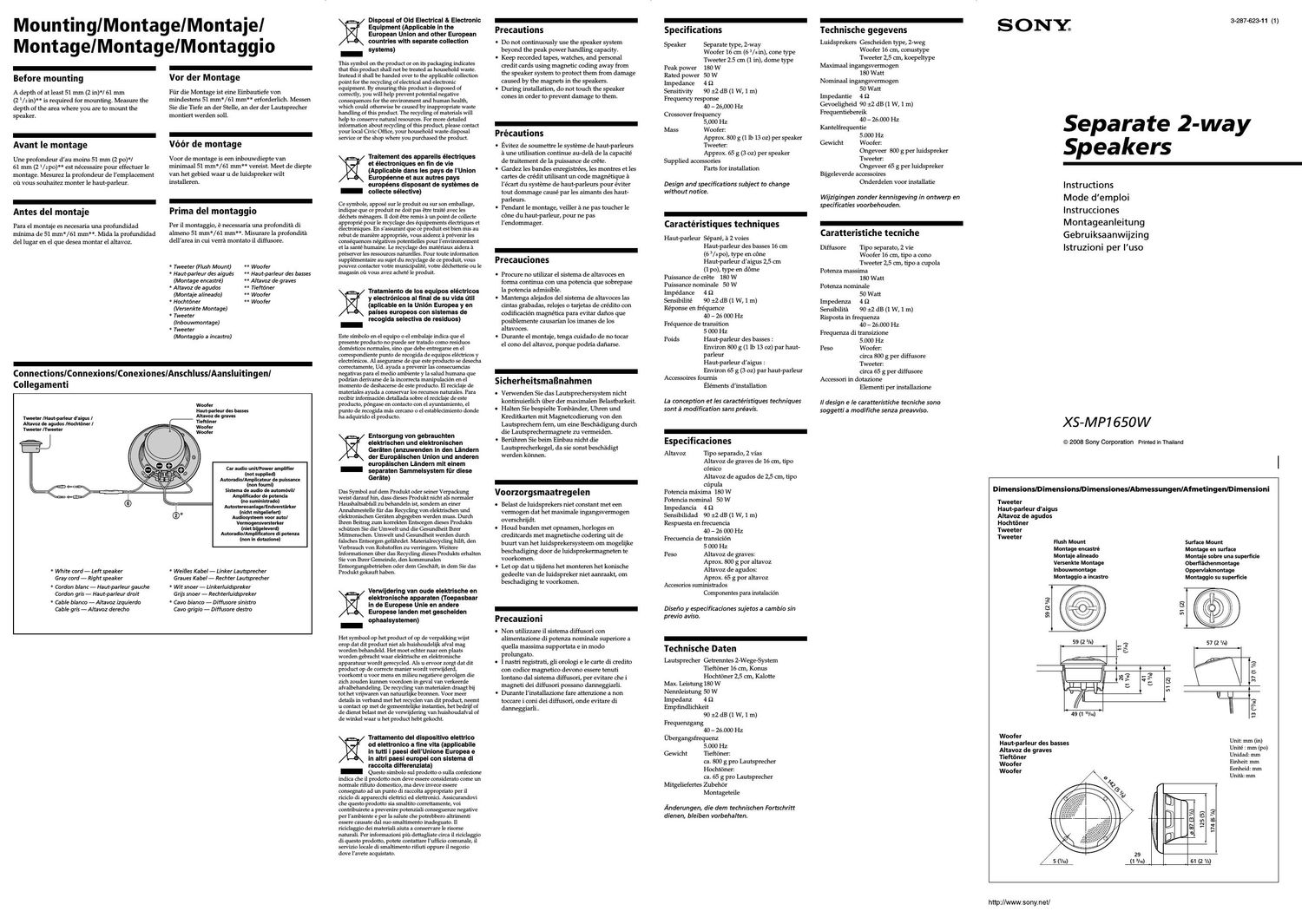 sony xs mp 1650 w owners manual