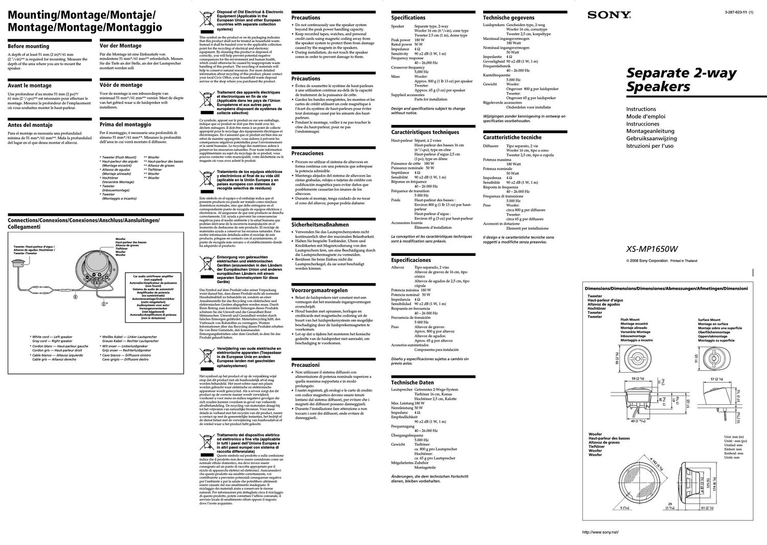 sony xs mp 1650 w owners manual