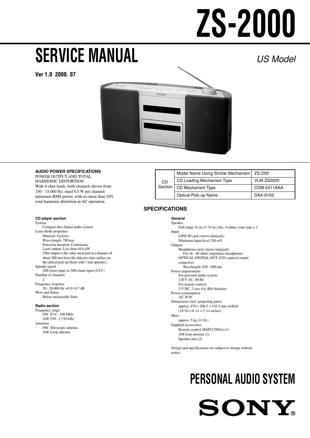 sony zs 2000