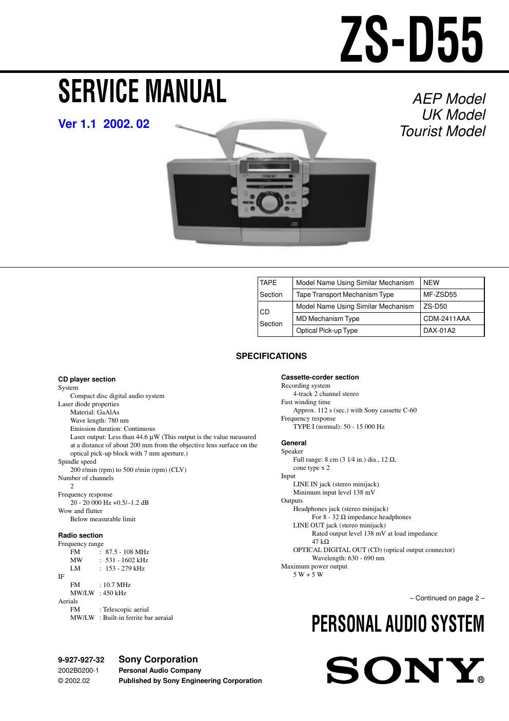 sony zs d 55 ver 1 1