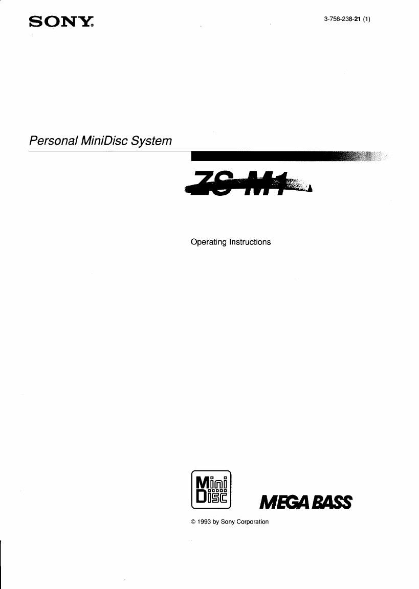 sony zs m 1 owners manual