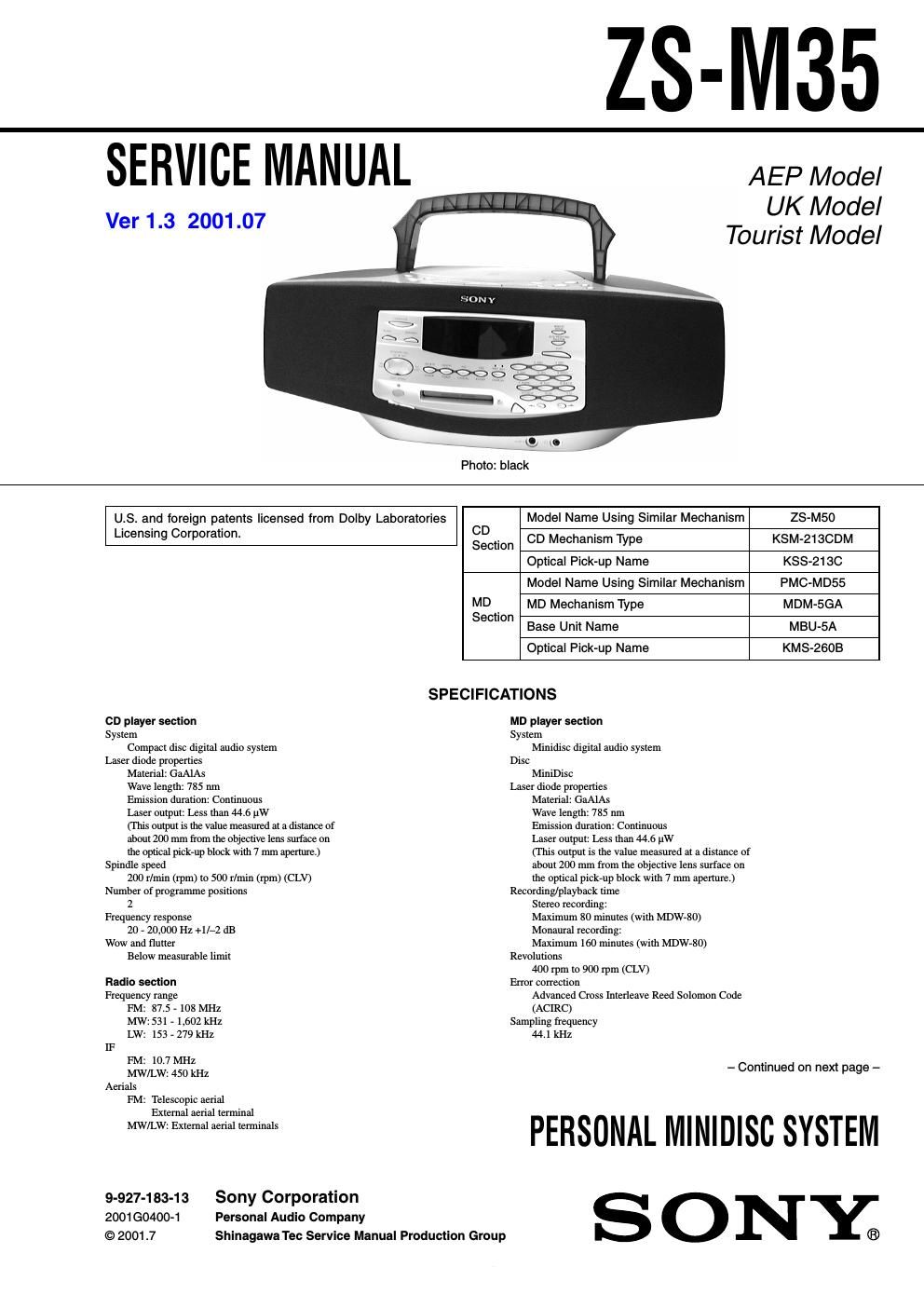 sony zs m 35 ver 1 3