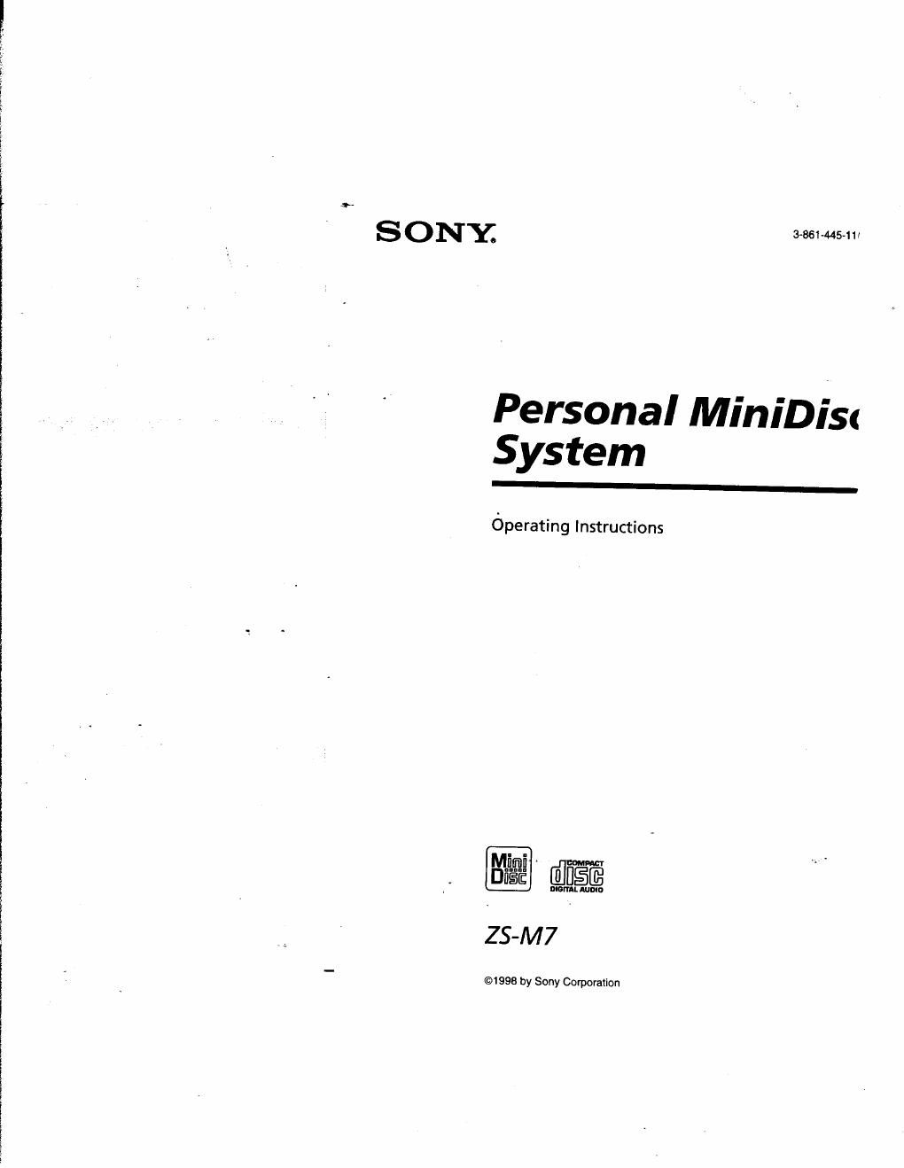 sony zs m 7 owners manual