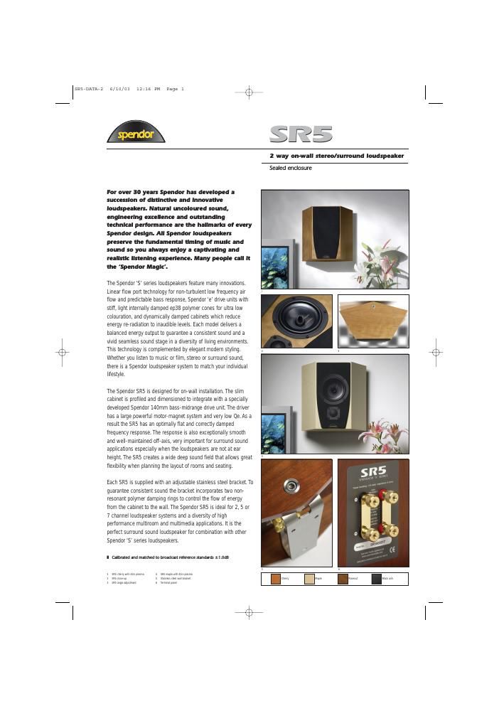 spendor sr 5 brochure