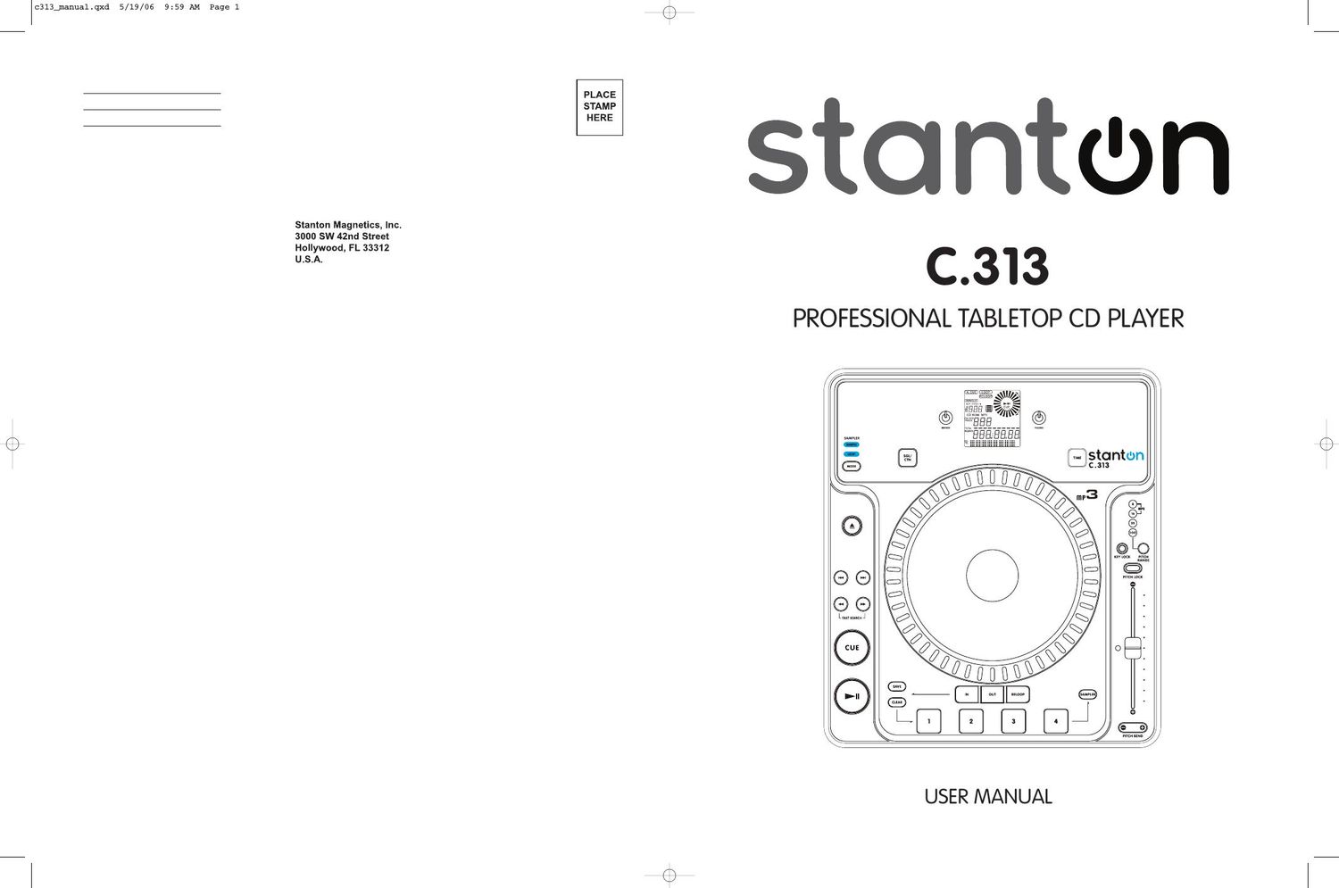stanton c 313 owners manual