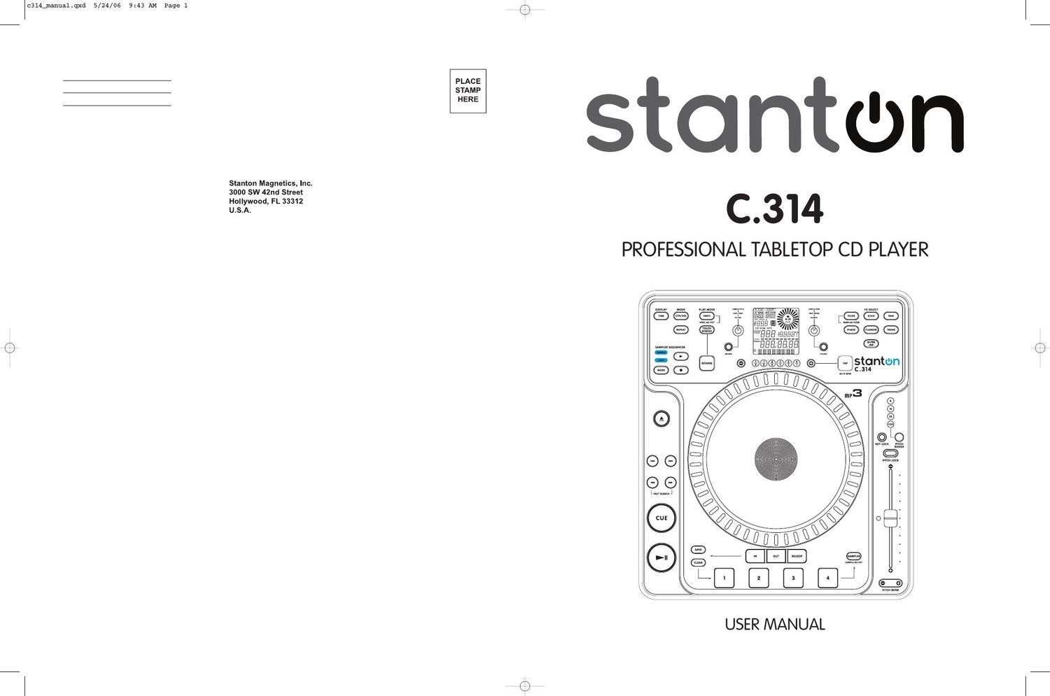 stanton c 314 owners manual