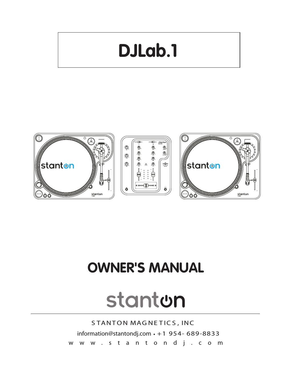 stanton djlab 1 owners manual