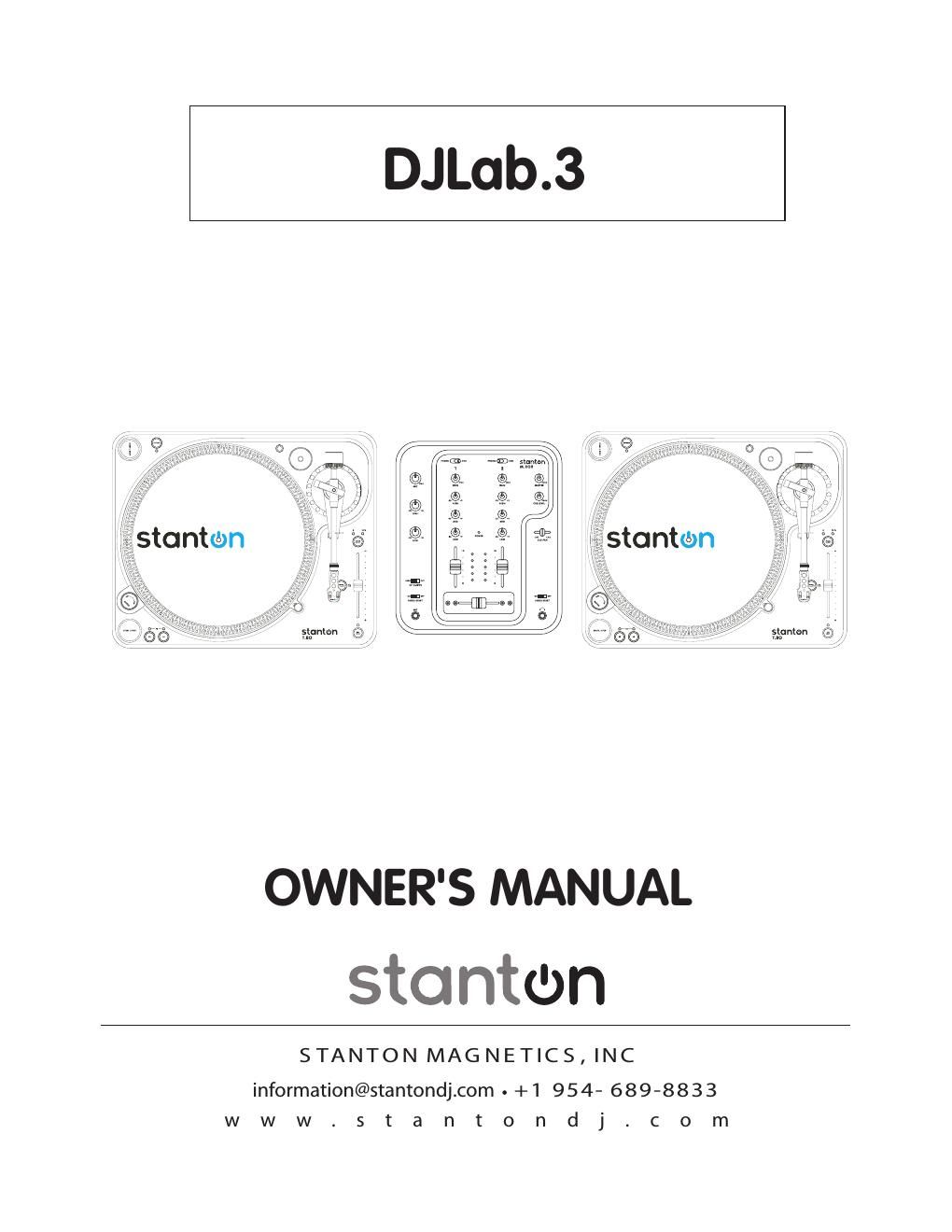 stanton djlab 3 owners manual