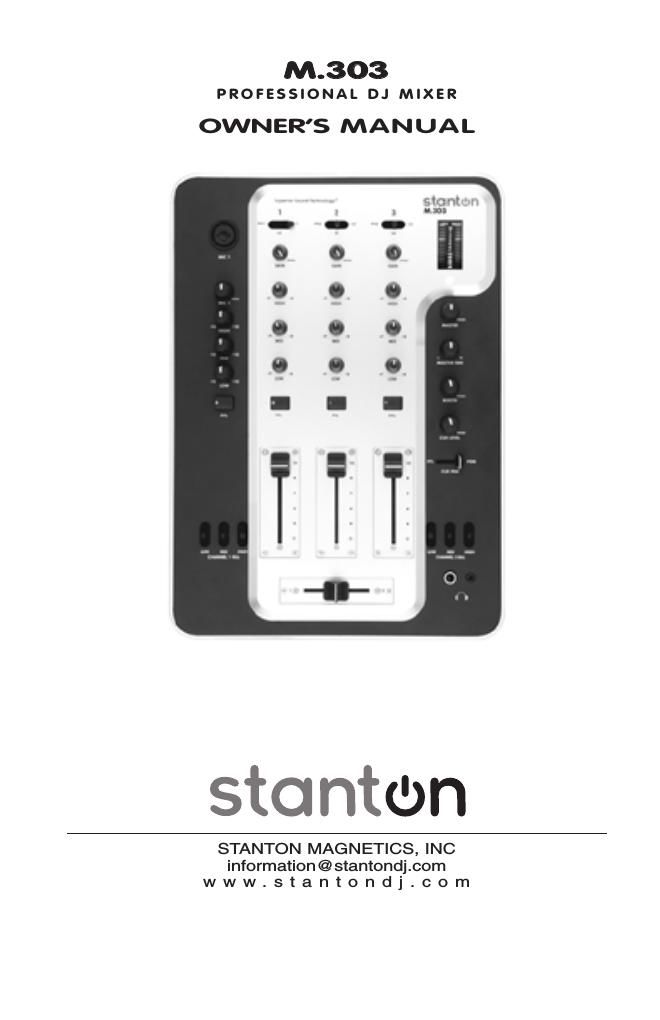 stanton m 303 owners manual