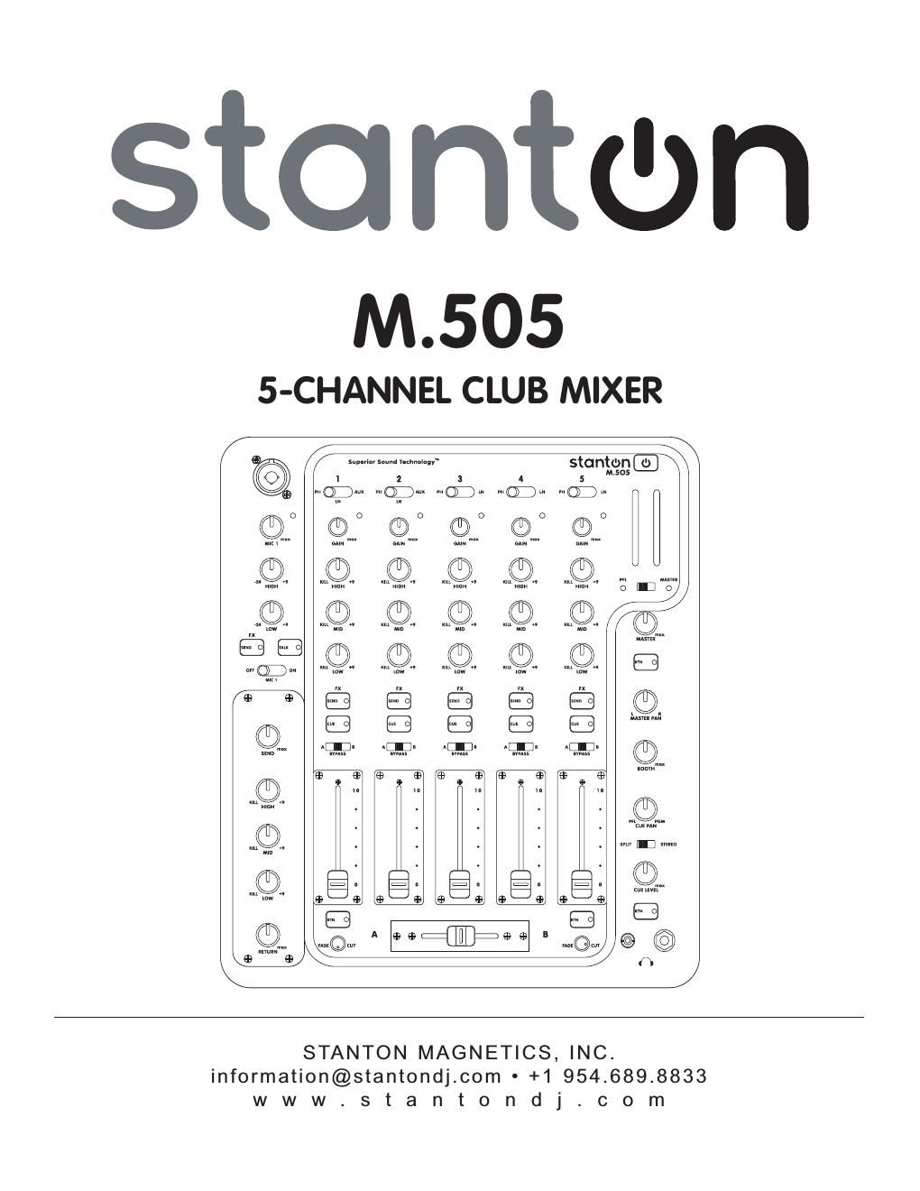 stanton m 505 owners manual