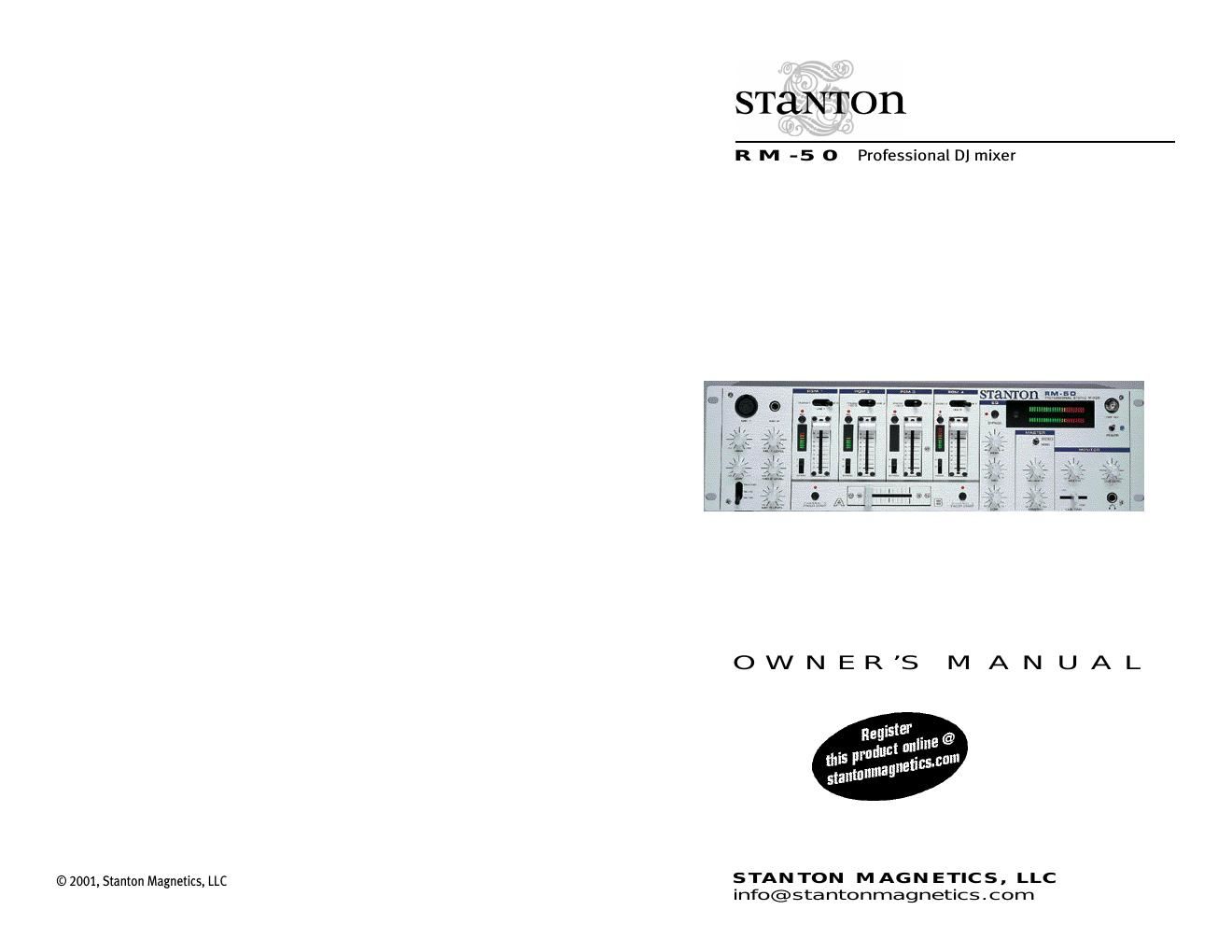 stanton rm 50 owners manual