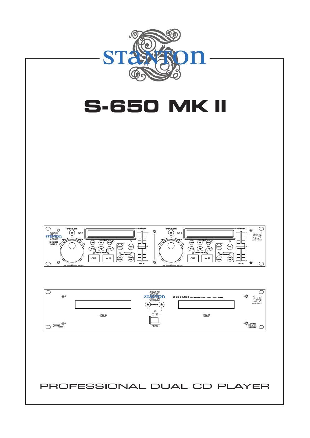 stanton s 650 mk2 owners manual