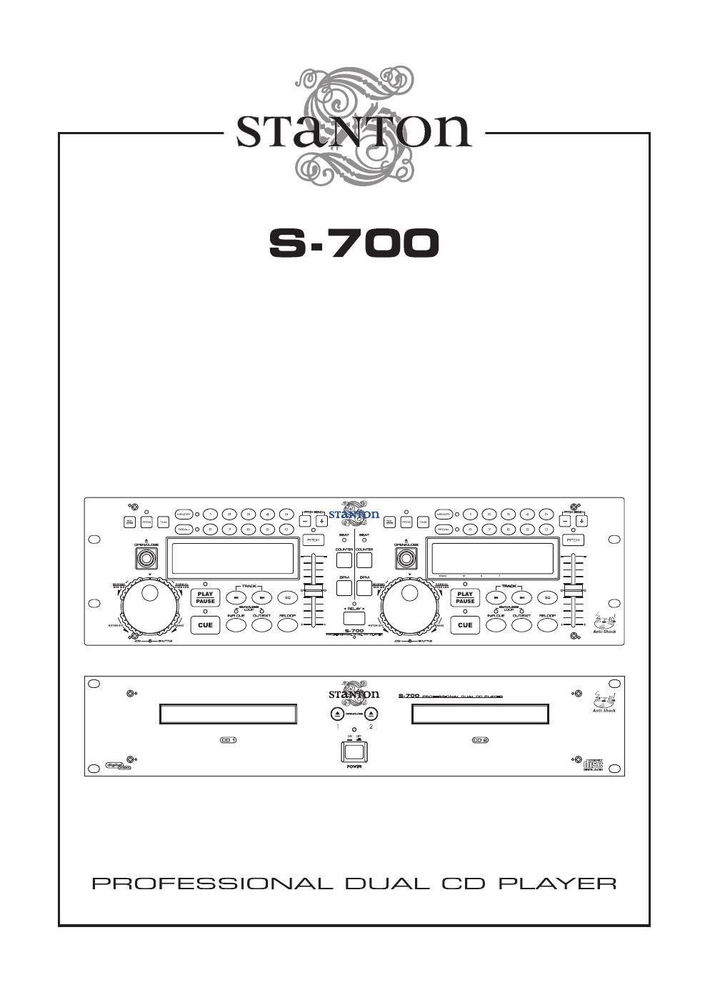 stanton s 700 owners manual