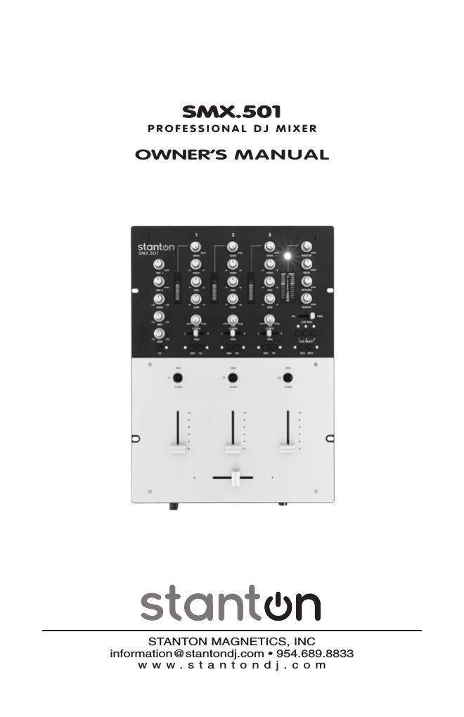 stanton smx 501 owners manual