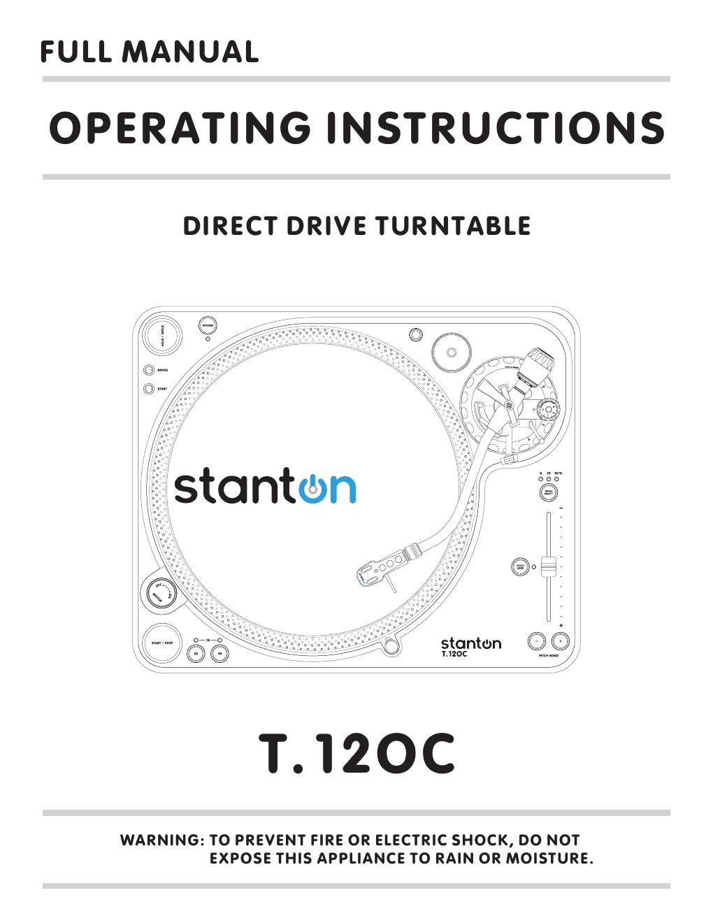 stanton t 120 c owners manual