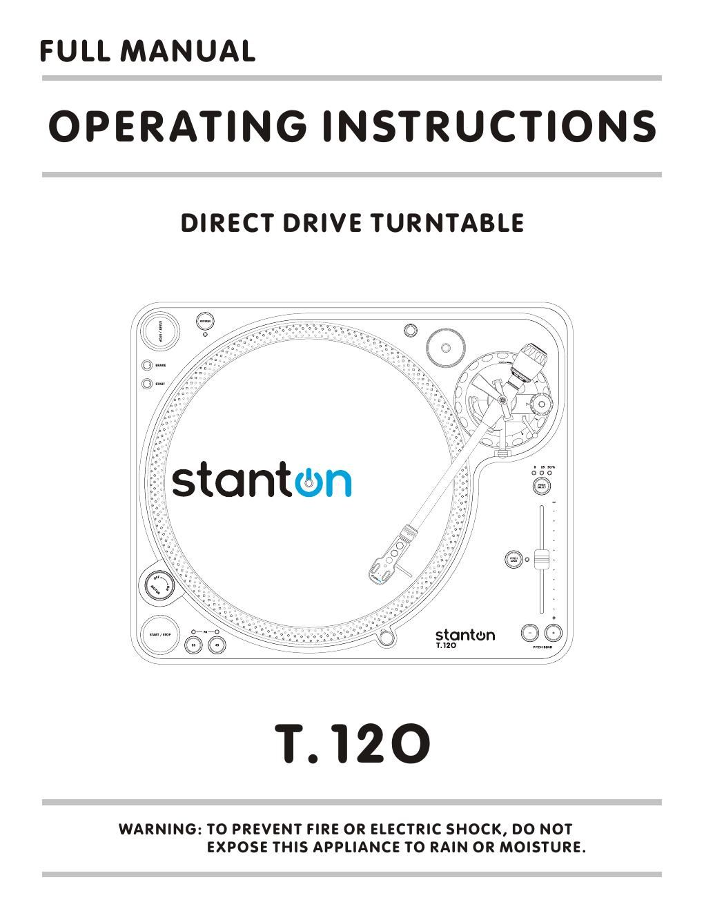 stanton t 120 owners manual