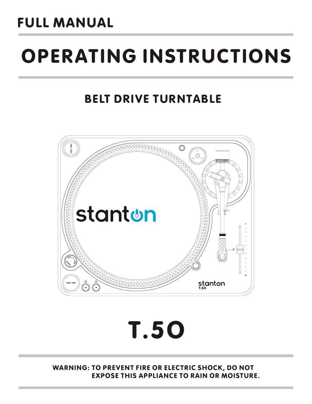 stanton t 50 owners manual