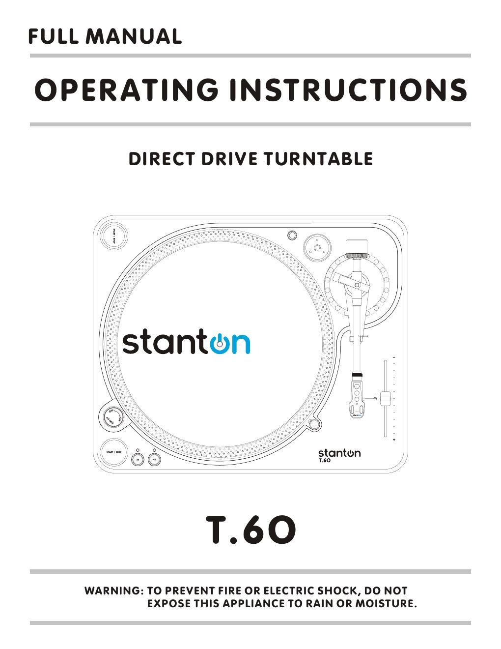 stanton t 60 owners manual