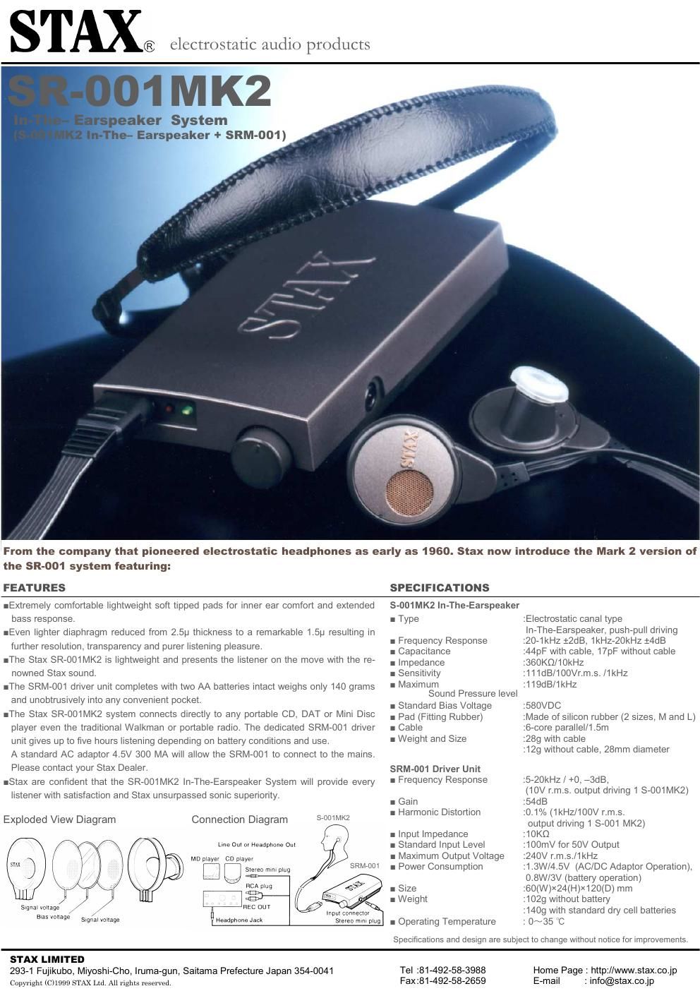 stax sr 001 t mk2 brochure