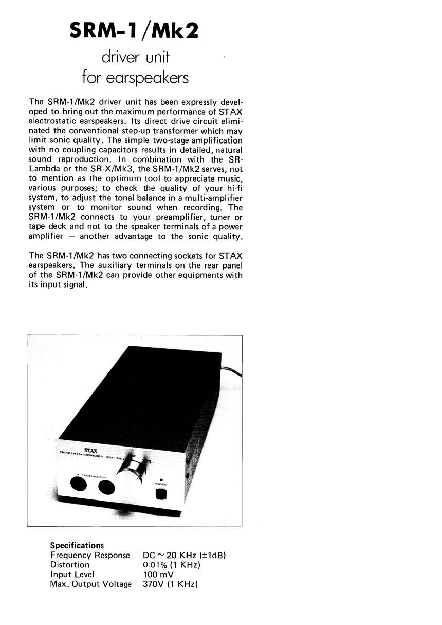 stax srm 1 mk2 brochure