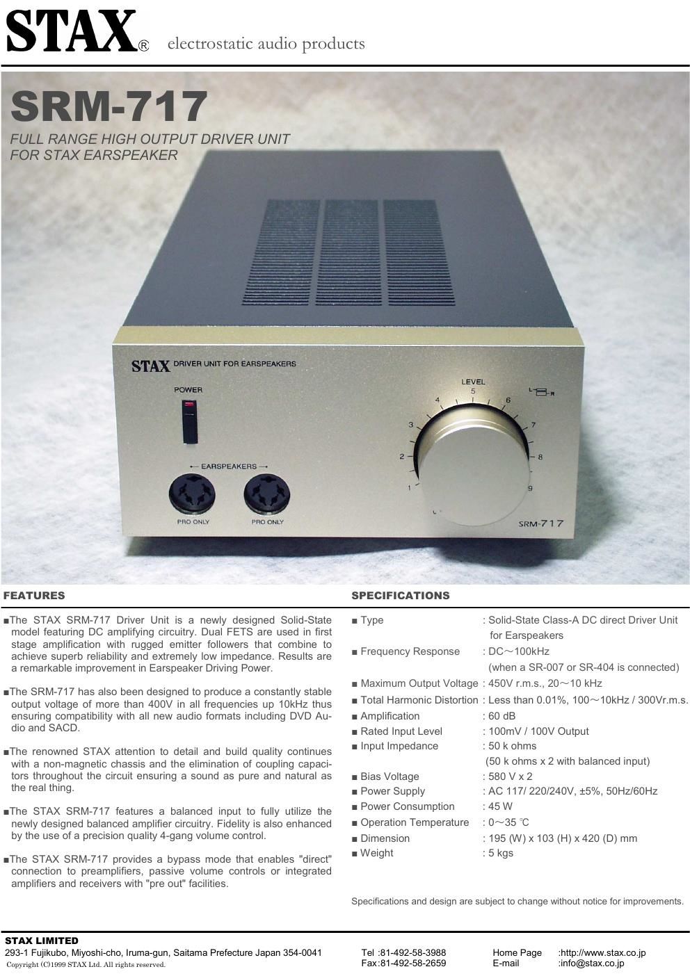 stax srm 717 brochure