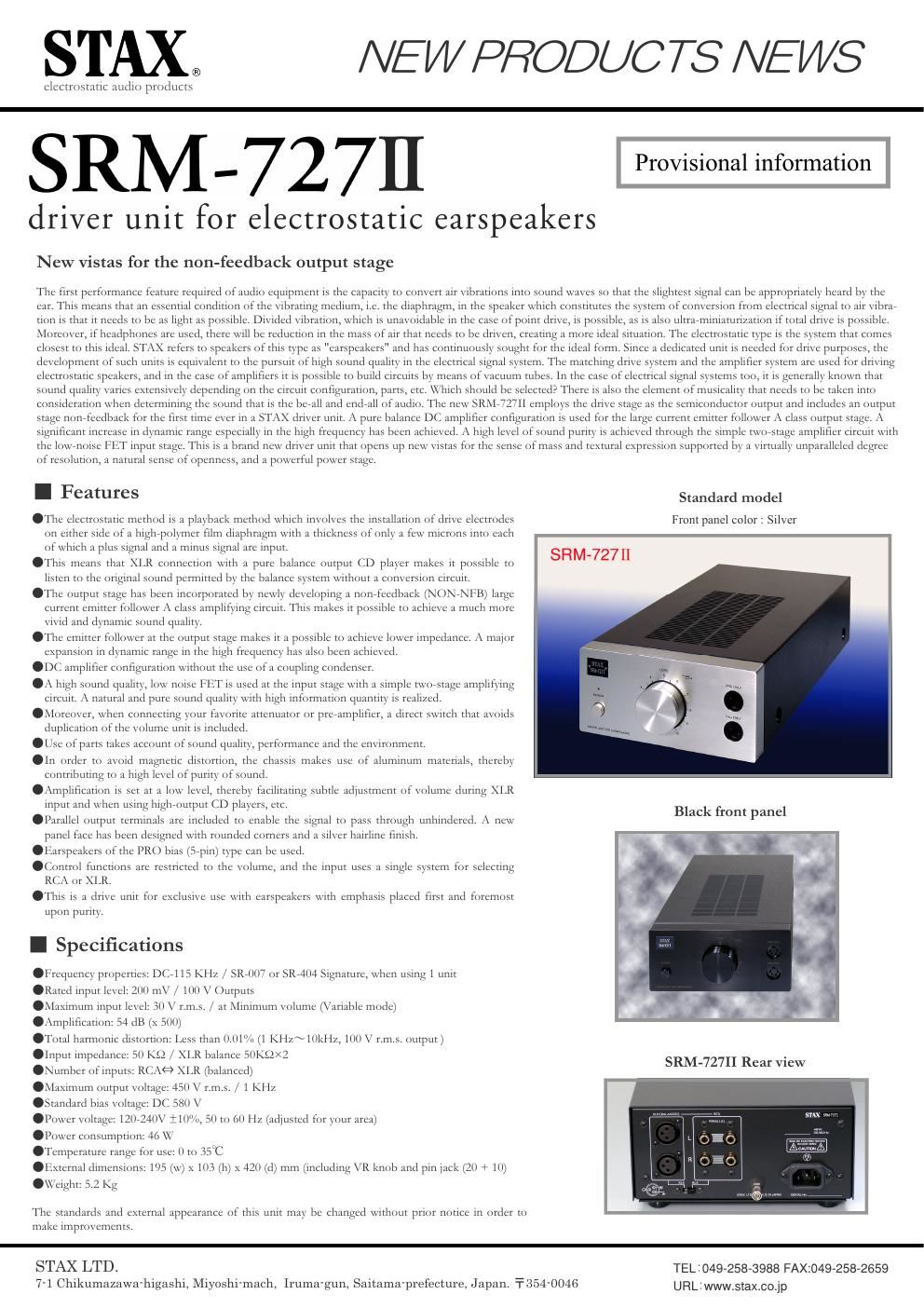 stax srm 727 mk2 brochure