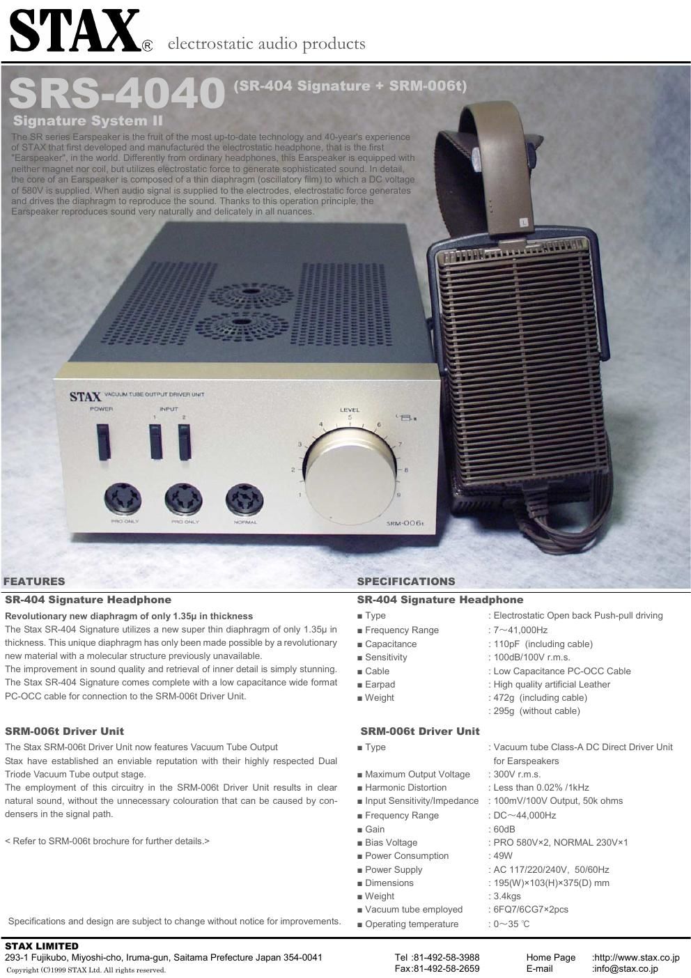 stax srs 4040 brochure