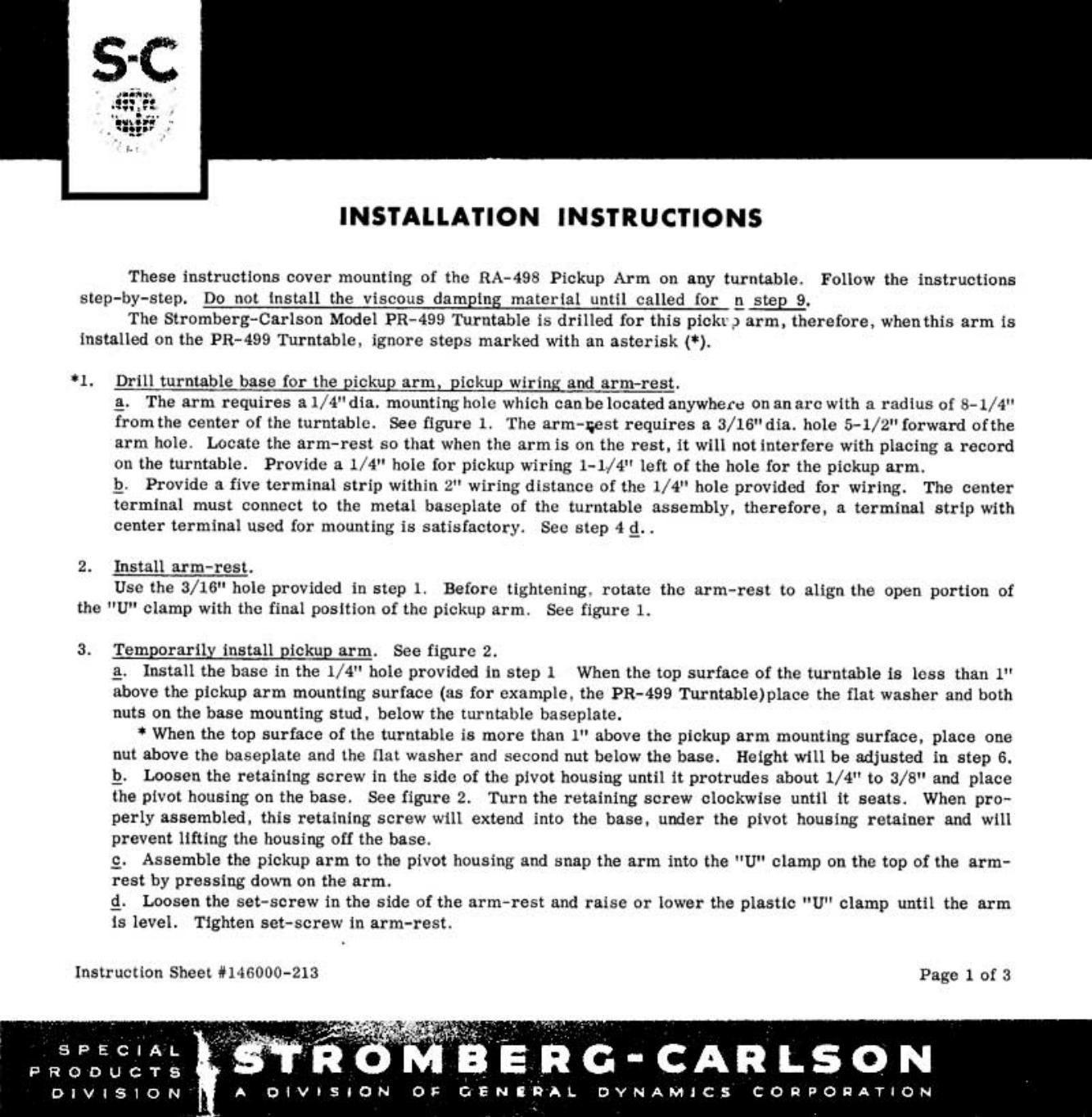 stromberg carlson ra 498 owners manual