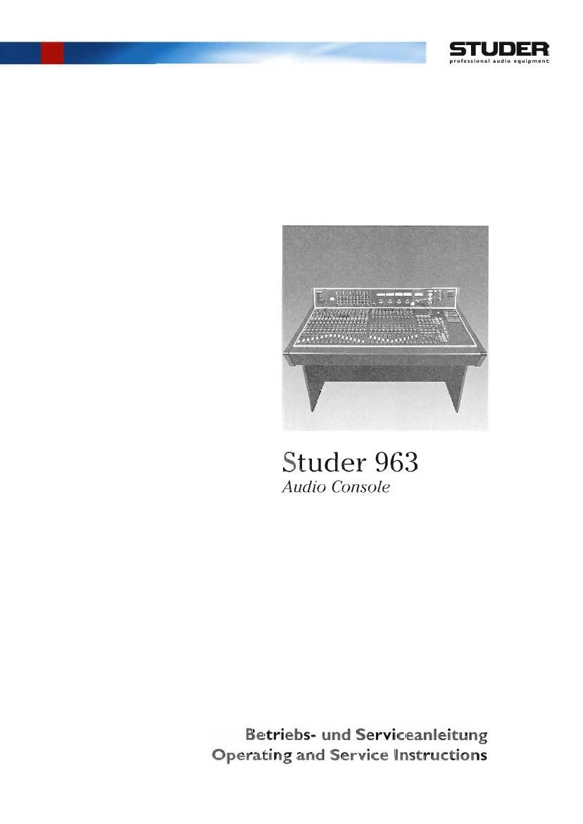 Studer 963 Service Manual 1