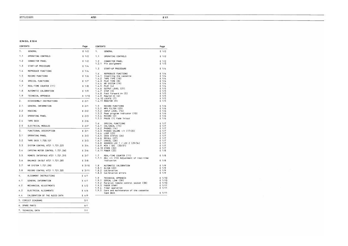 Studer A 721 Service Manual