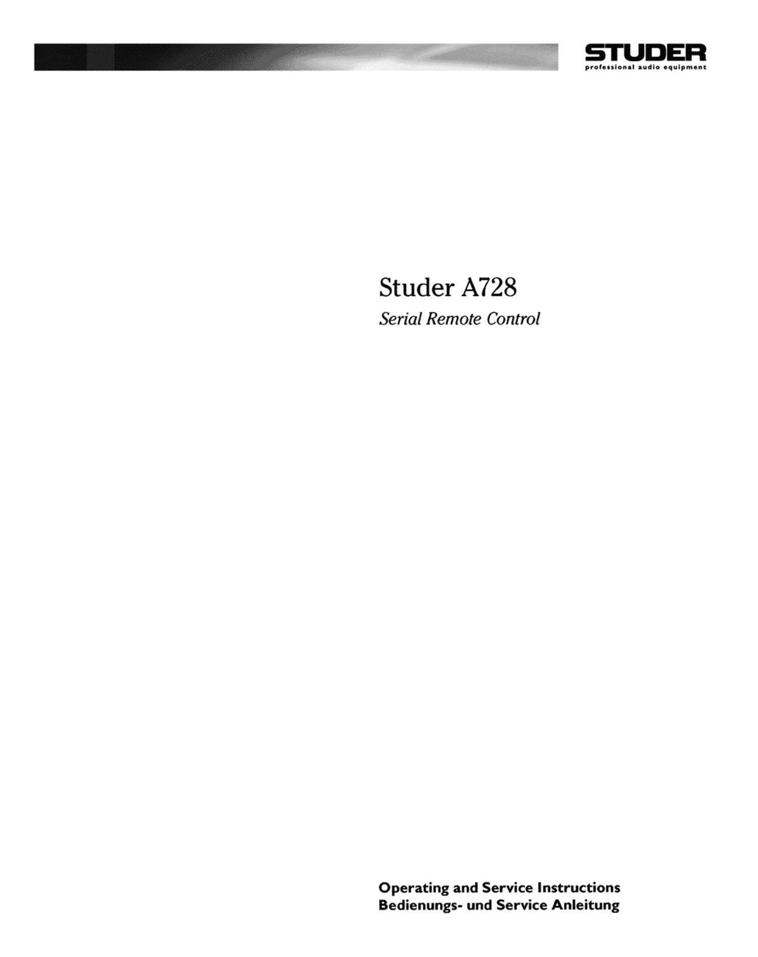 studer a 728 owners manual