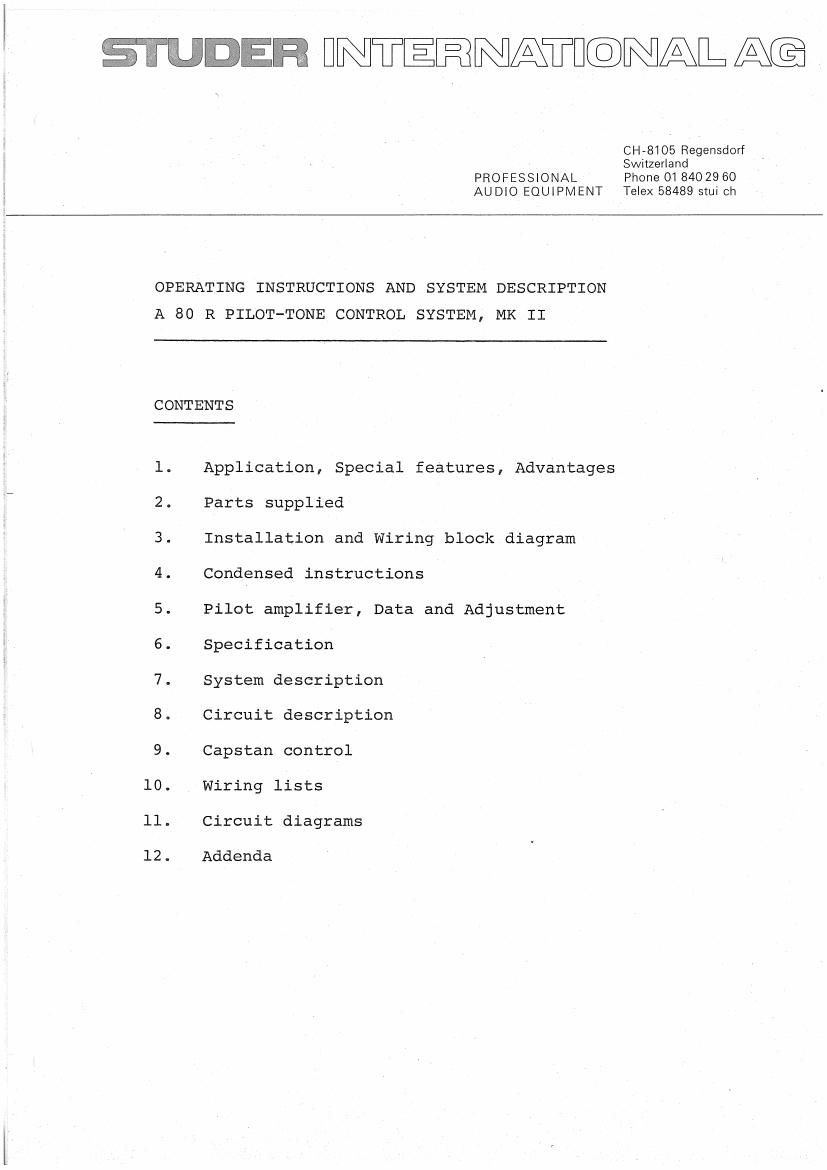 studer a 80 r mk2 service manual