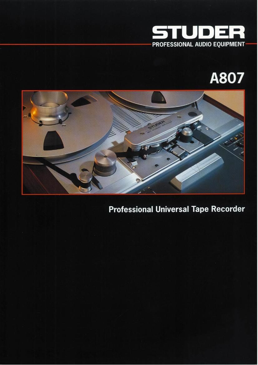 studer a 807 brochure