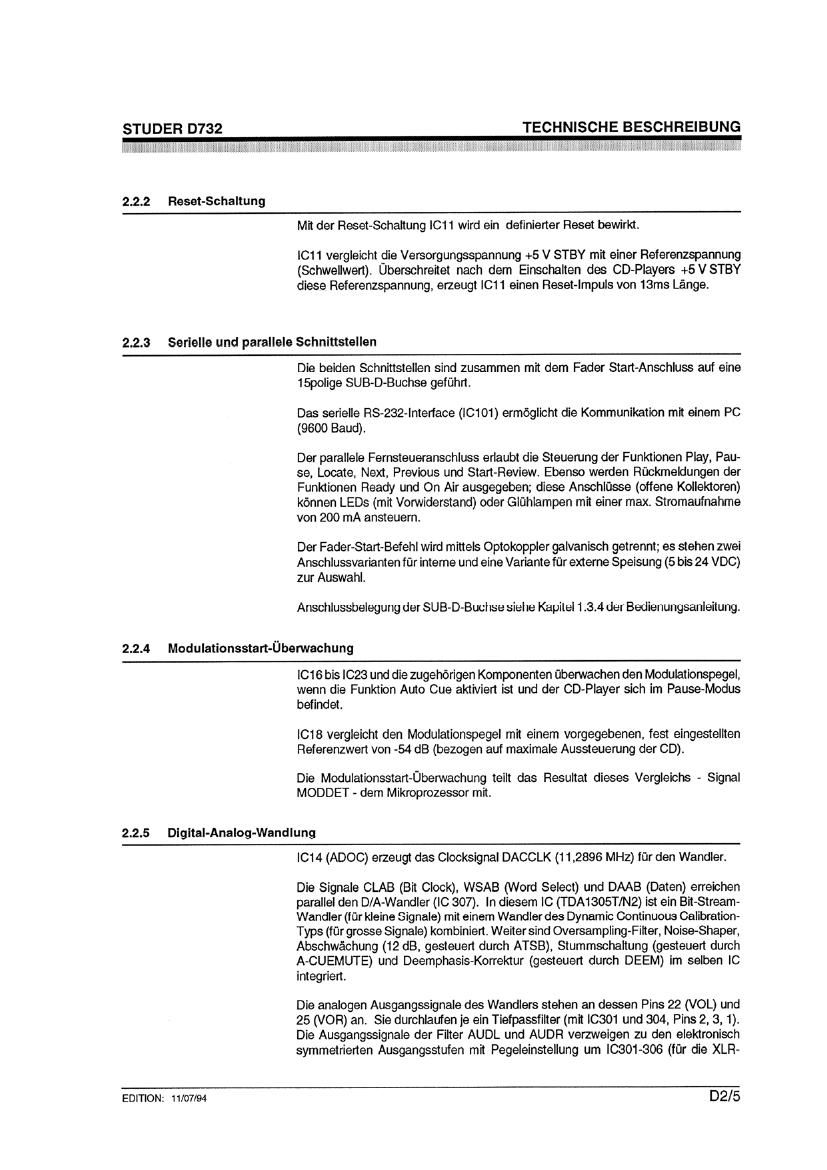 Studer D 732 Service Manual 2