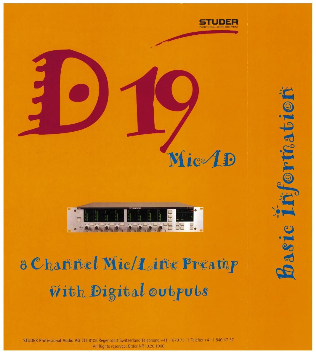 studer d 19 micad brochure