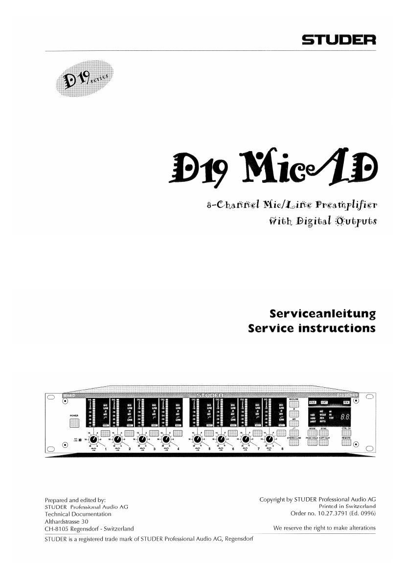studer d 19 micad service manual