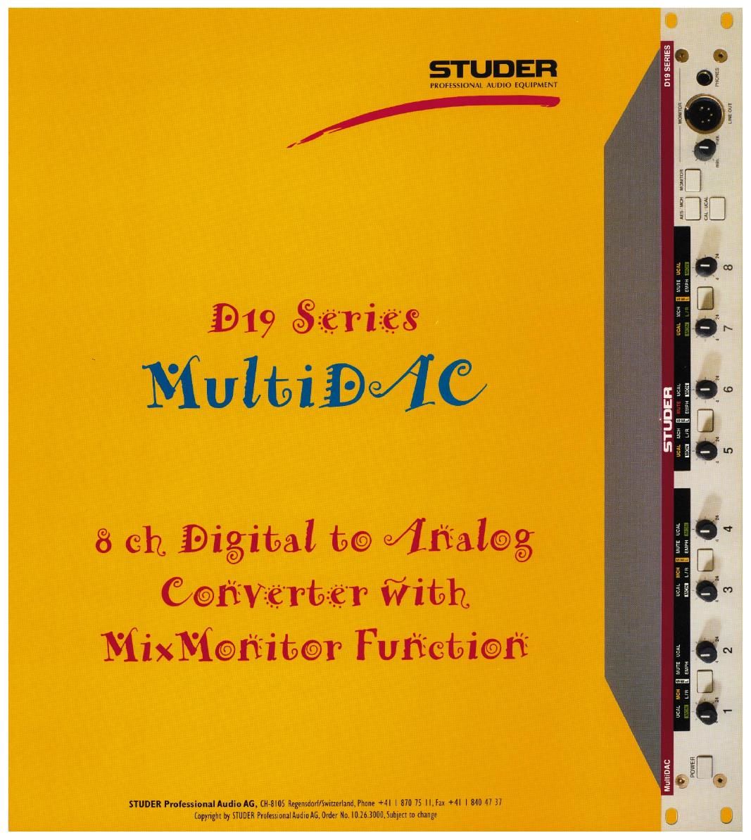 studer d 19 multidac brochure