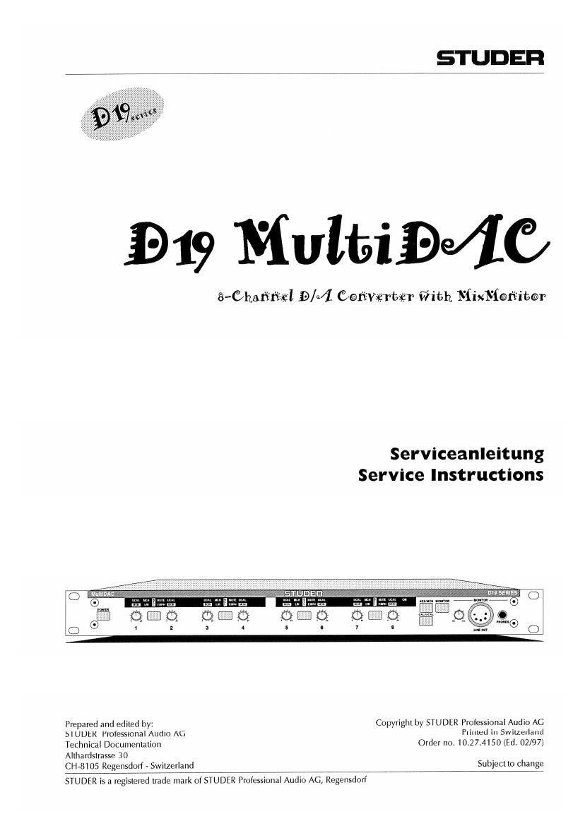 studer d 19 multidac service manual