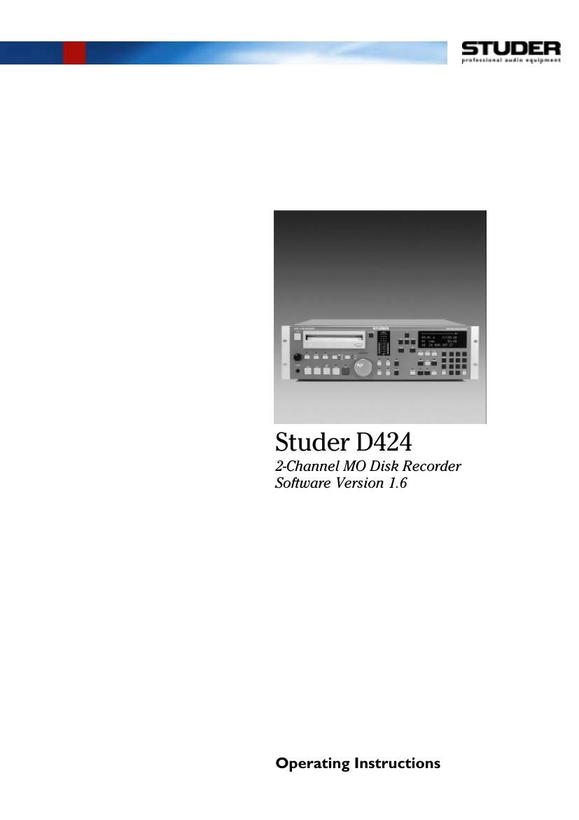 studer d 424 owners manual
