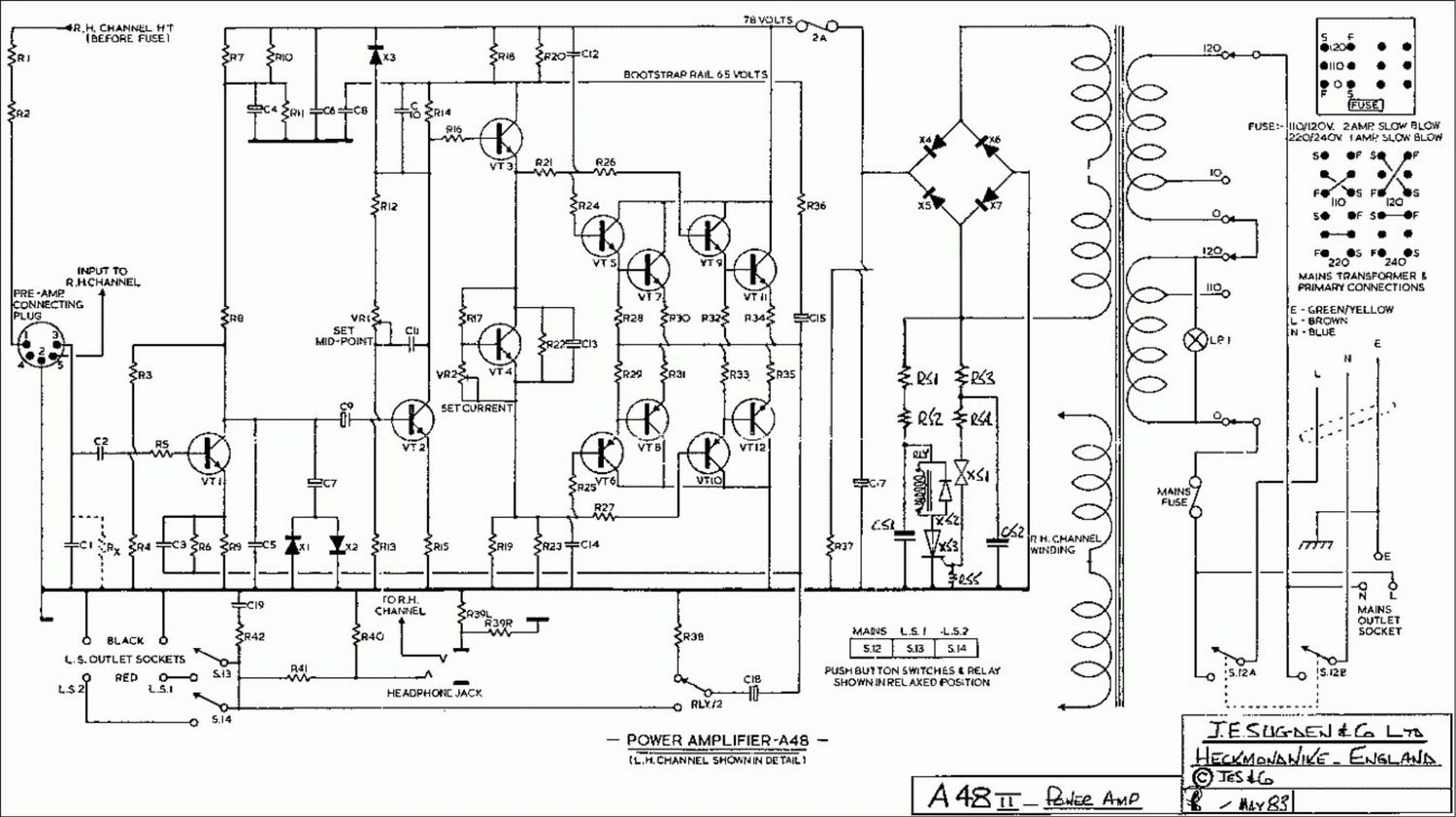 Sugden A48 schematic pwramp