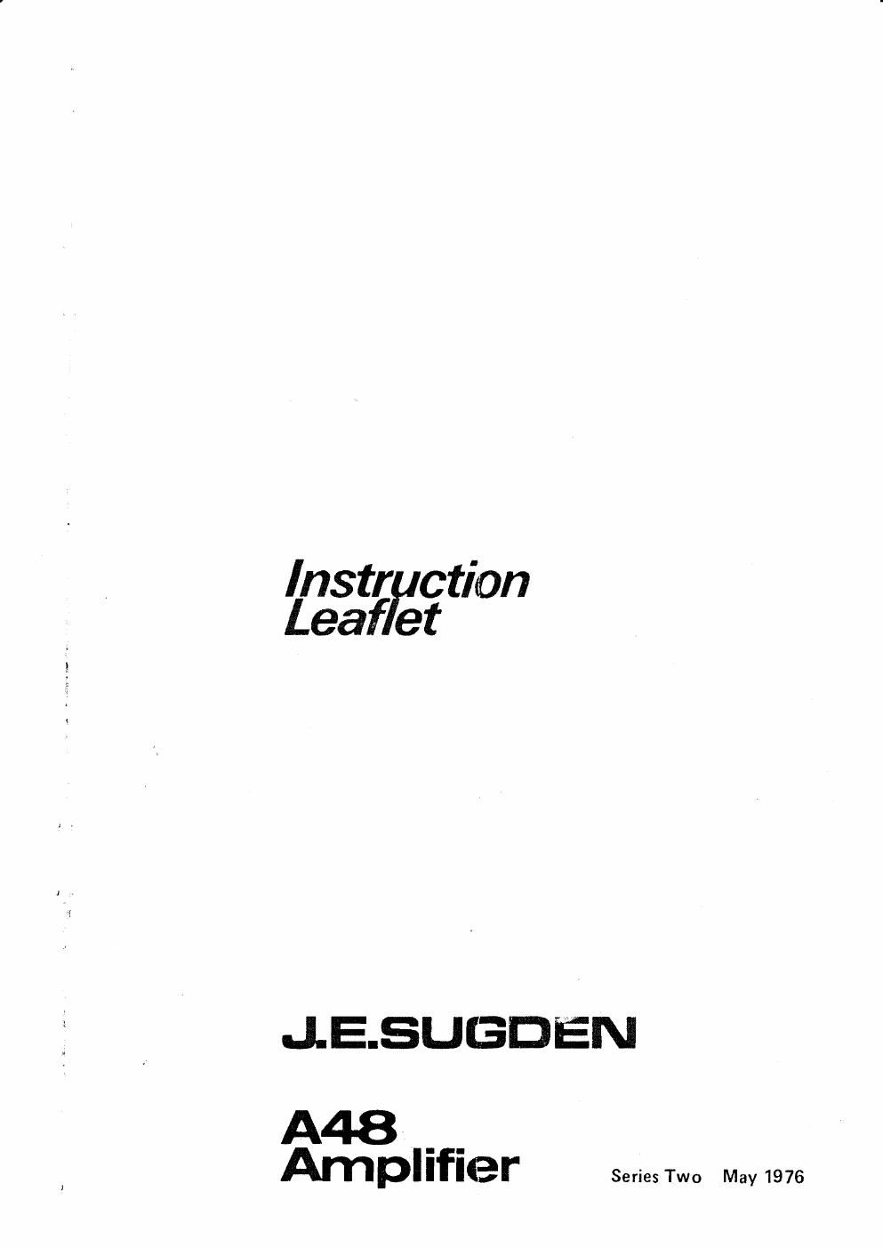 sugden a48 mk2 owners manual
