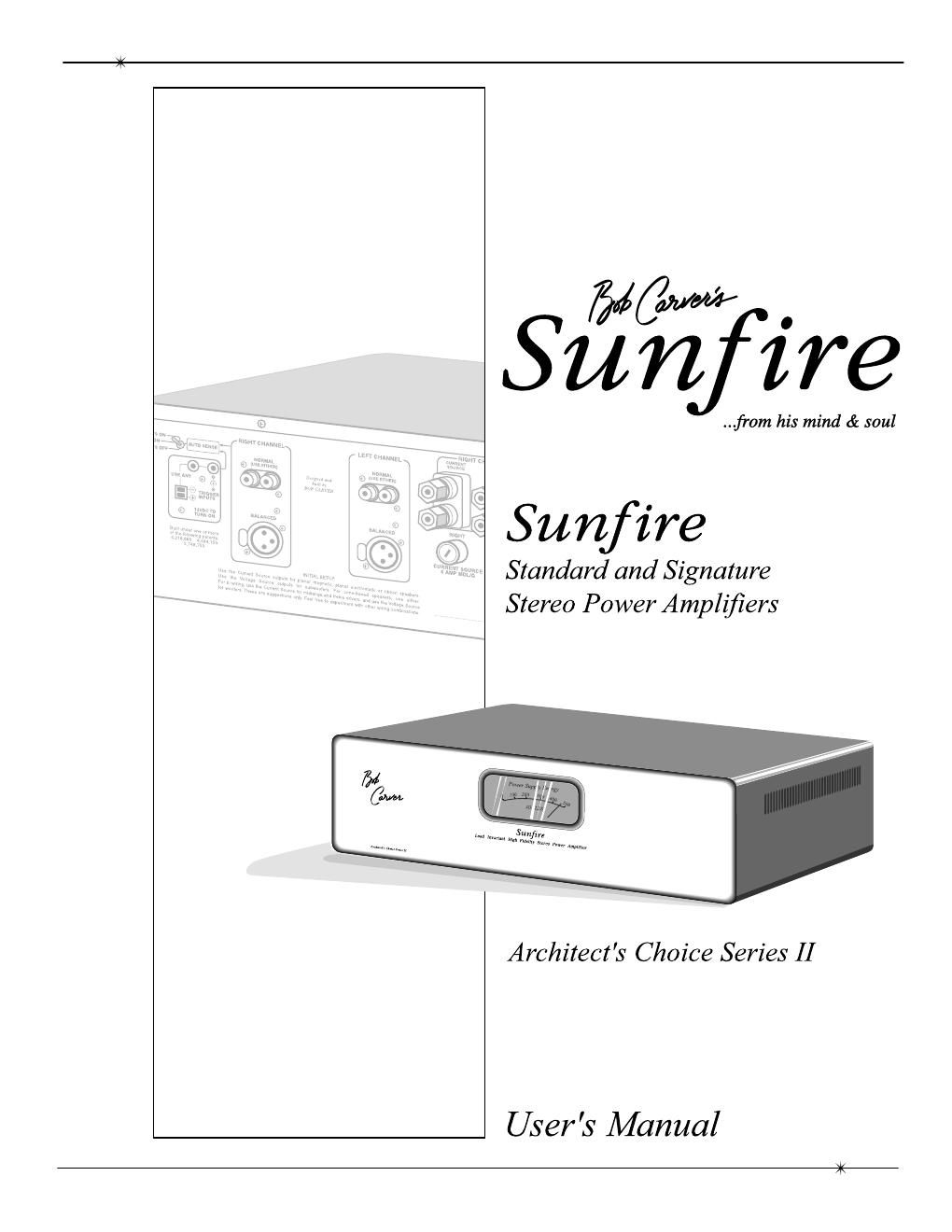 sunfire cinema grand signature mk2 owners manual