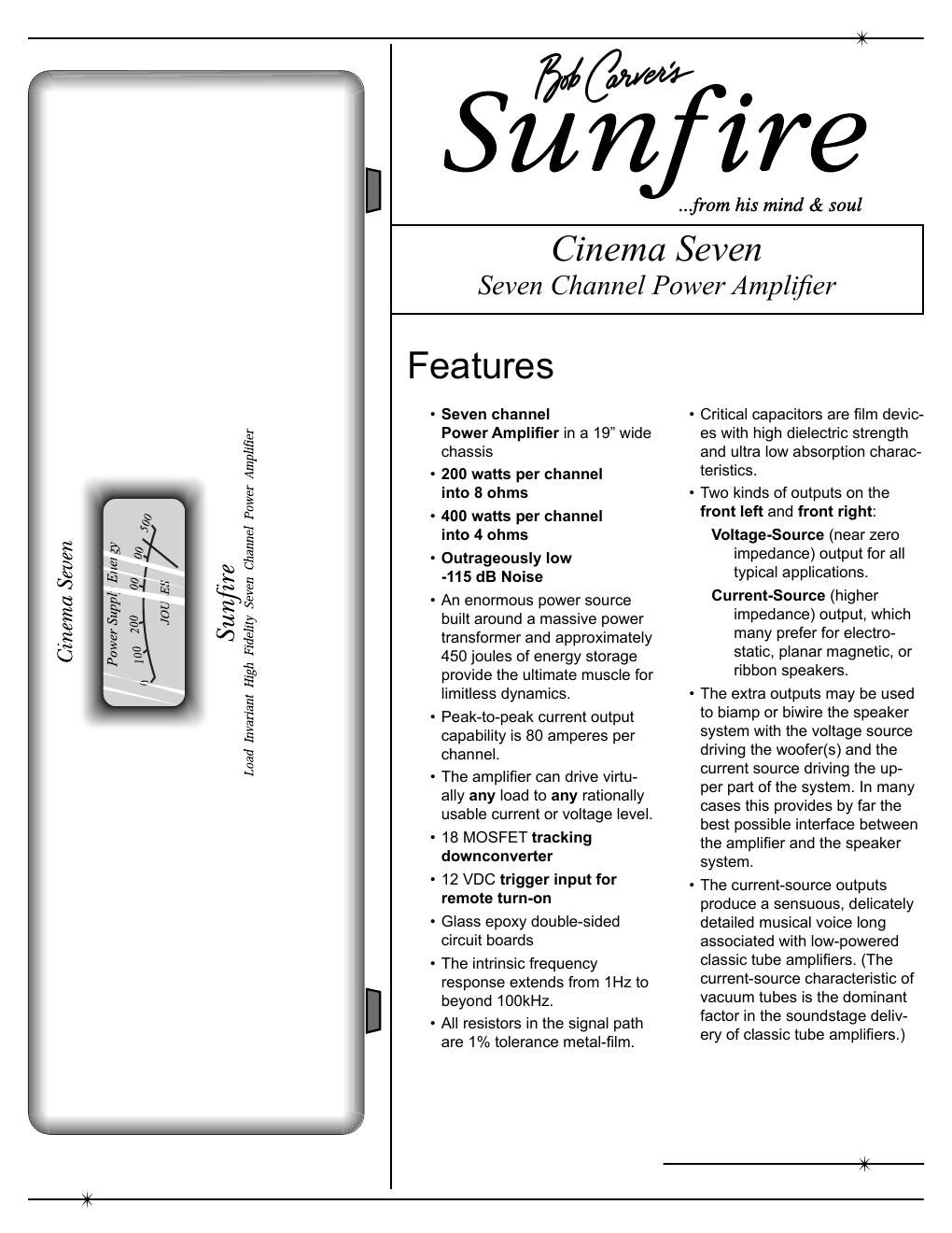 sunfire cinema seven brochure