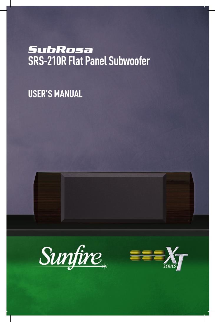 sunfire srs 210 r owners manual