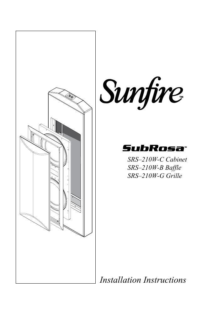 sunfire srs 210 w owners manual
