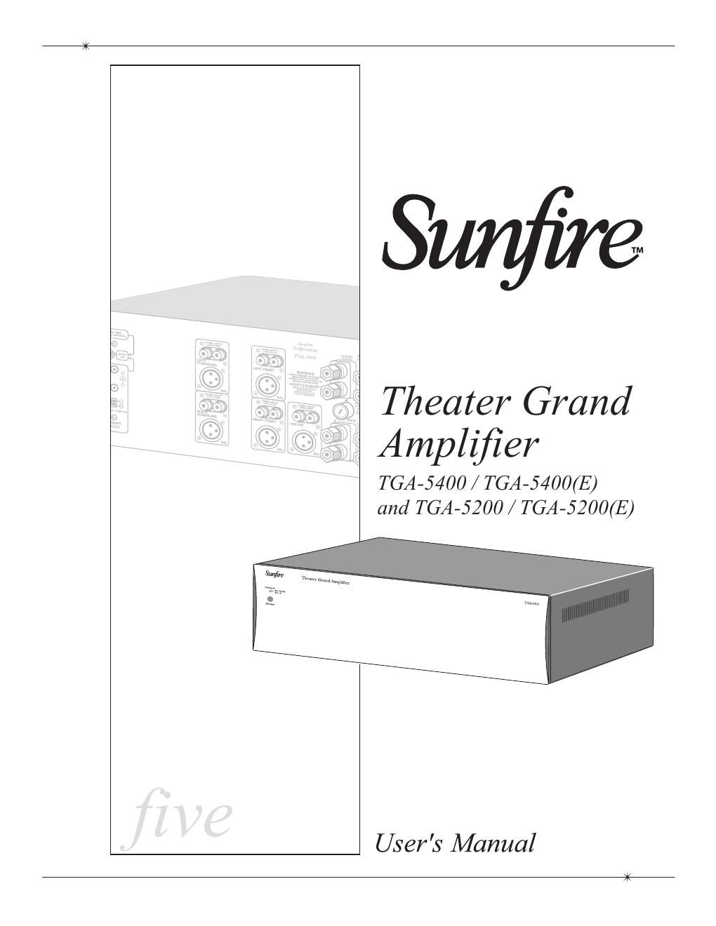 sunfire tga 5200 5400 owners manual