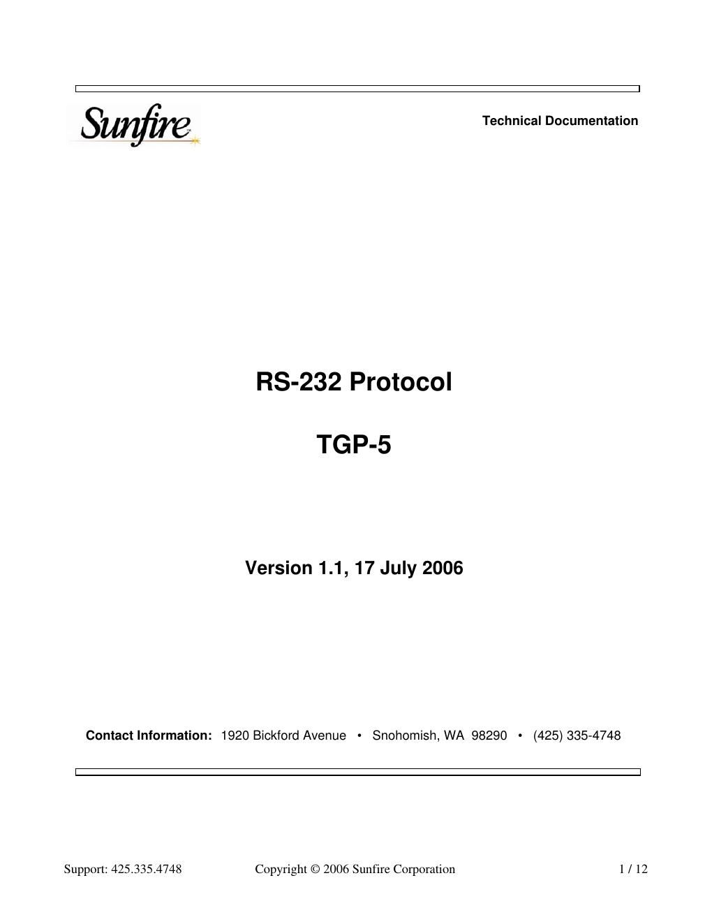 sunfire tgp 5 owners manual